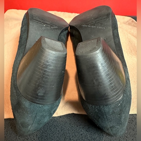 Munro American Peep Toe Black Suede Side Zip 2.25” Heels Women’s Sz 10M - Picture 11 of 15